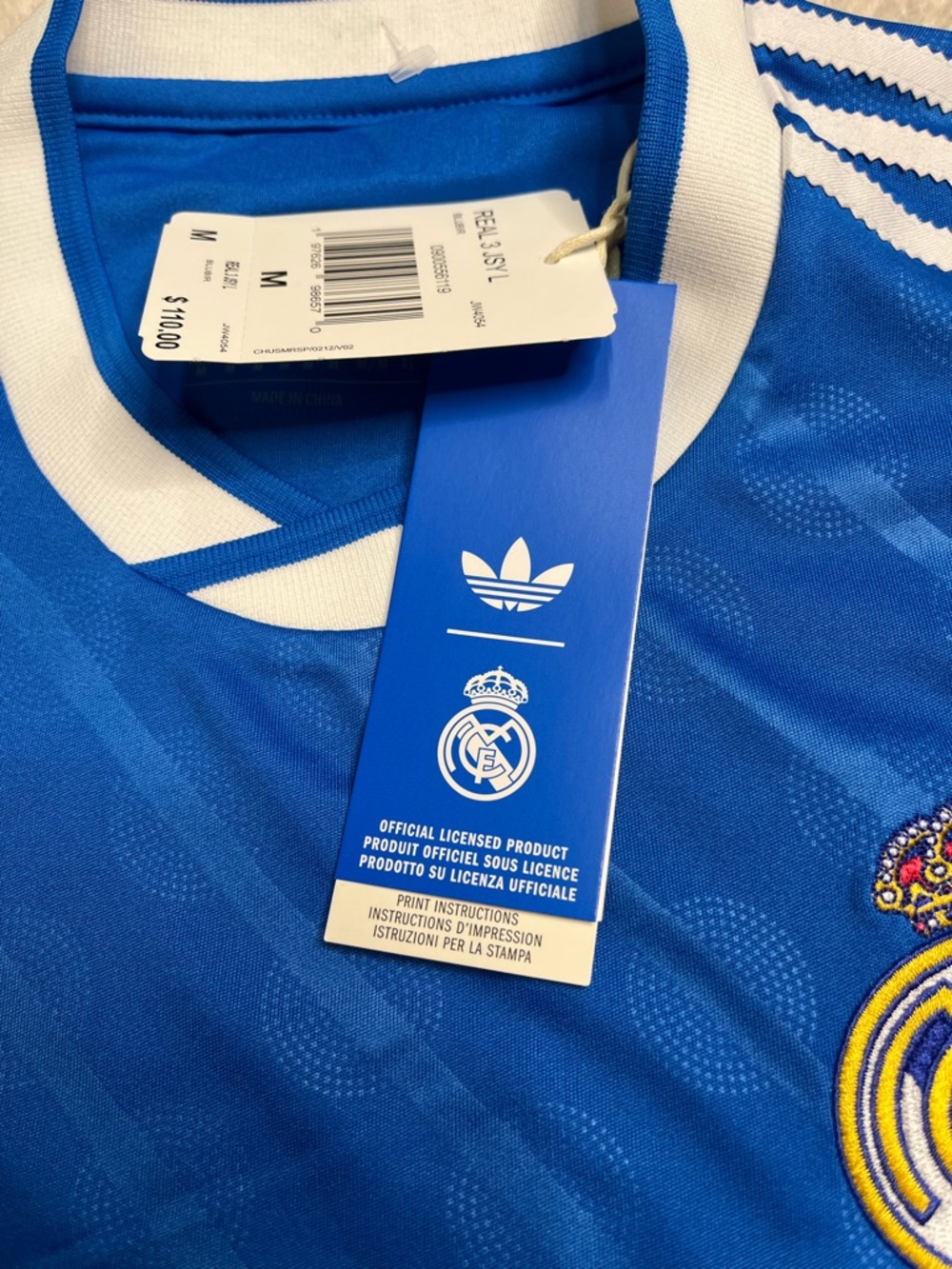 NWT New Adidas Trefoil Real Madrid 3rd Alternate Blue Soccer Jersey 25/26 Mens M - Picture 4 of 12